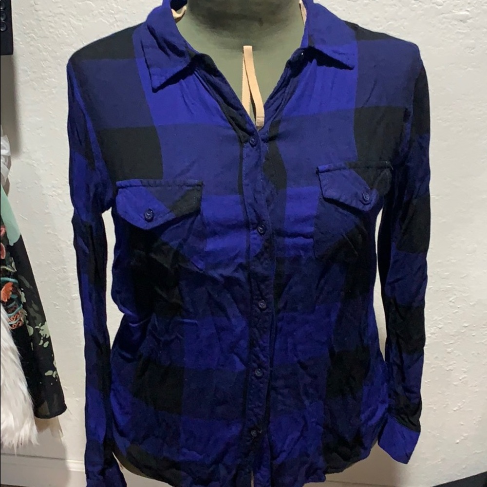 Flannel shirt from Madison Jules in blue and black